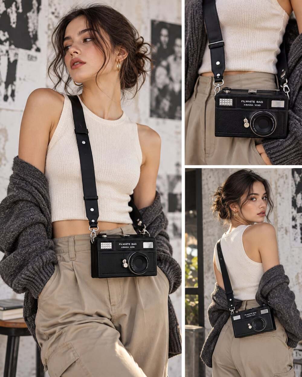 Filwhite Bag X-Baida 1030 Camera Shape Novelty Crossbody Bag